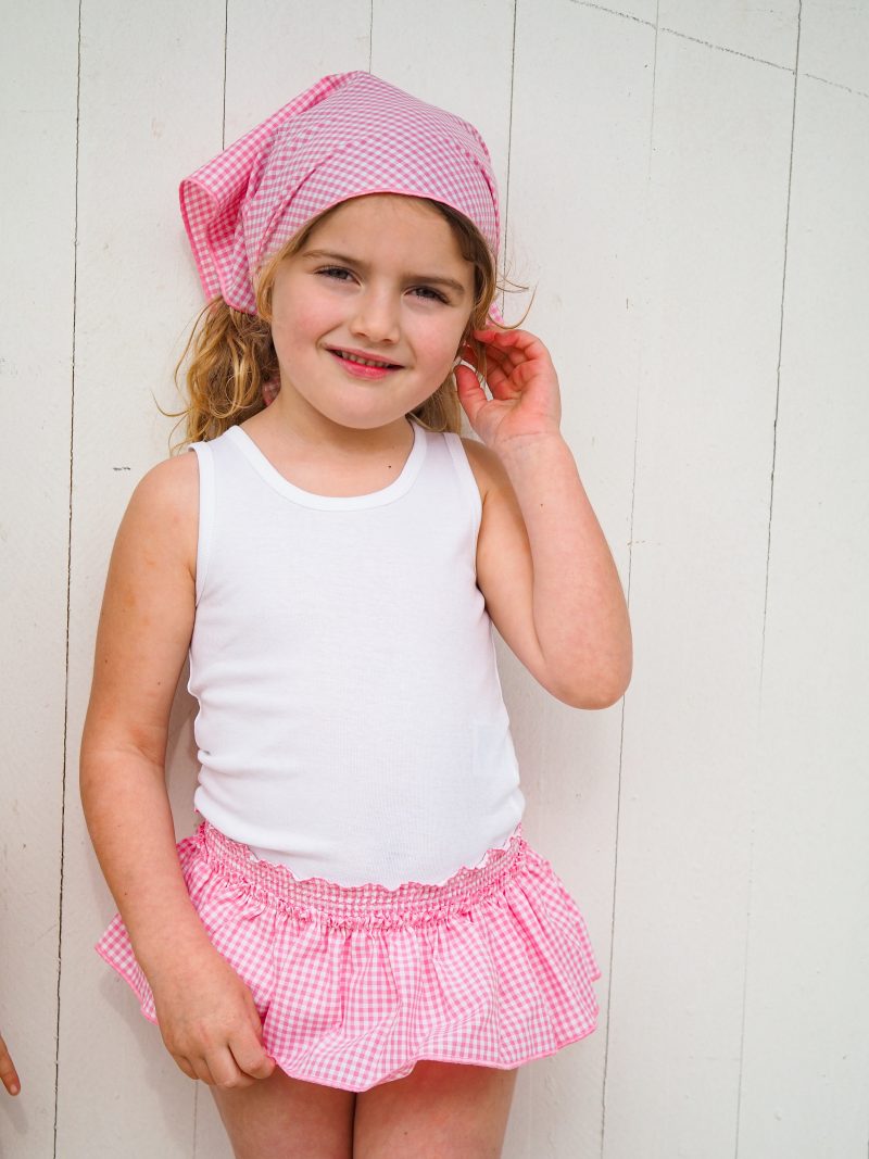 Pañoleta vichy rosa
