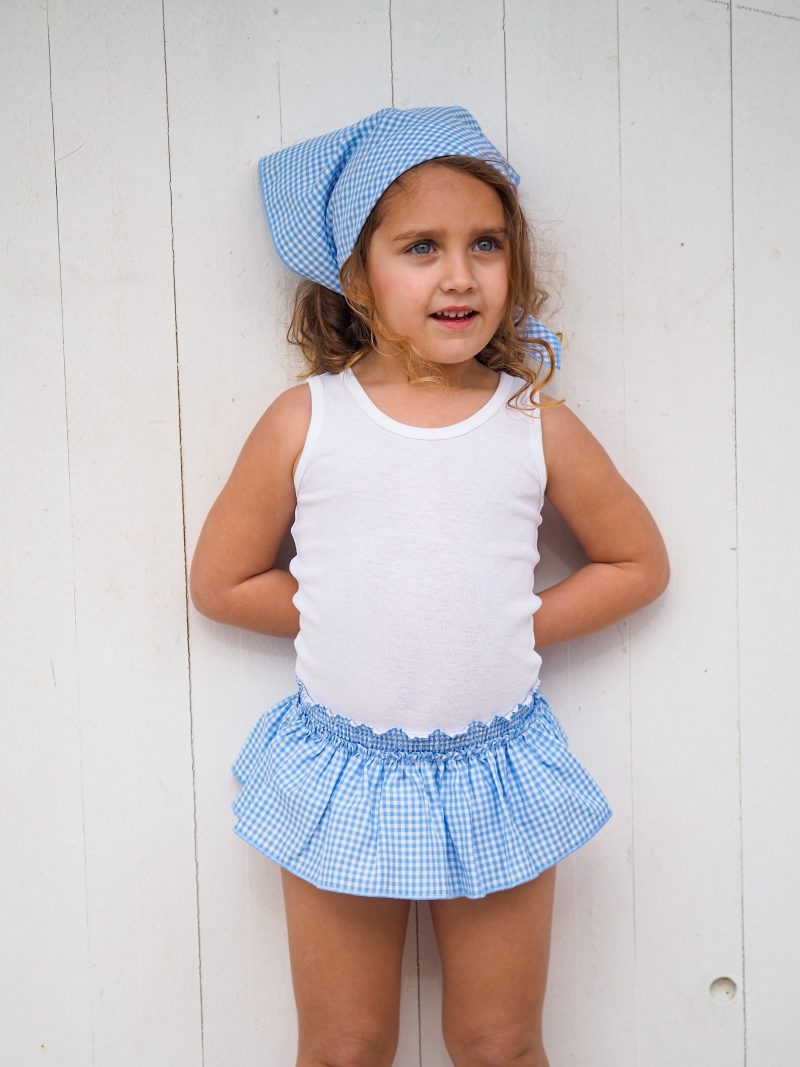 Pañoleta vichy azul