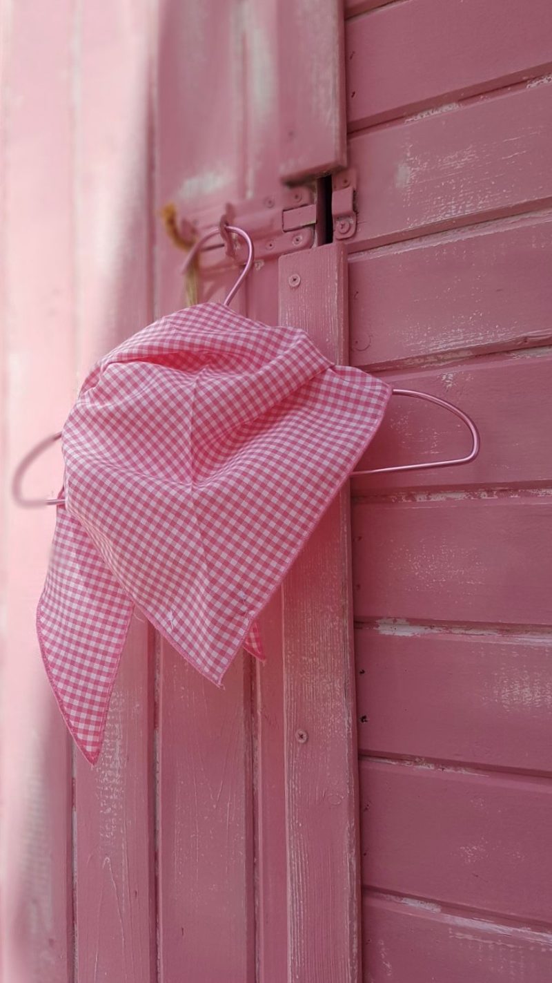 Pañoleta vichy rosa