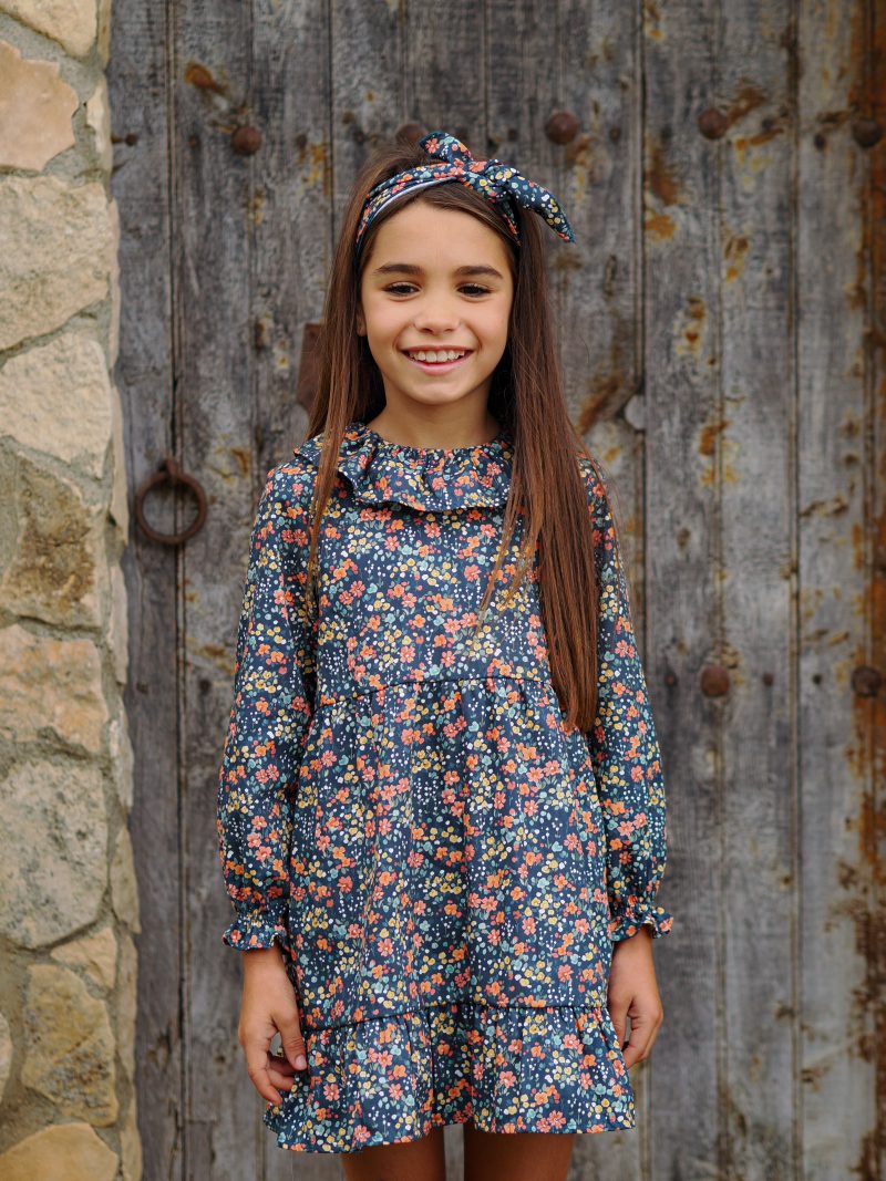 Vestido flores coral