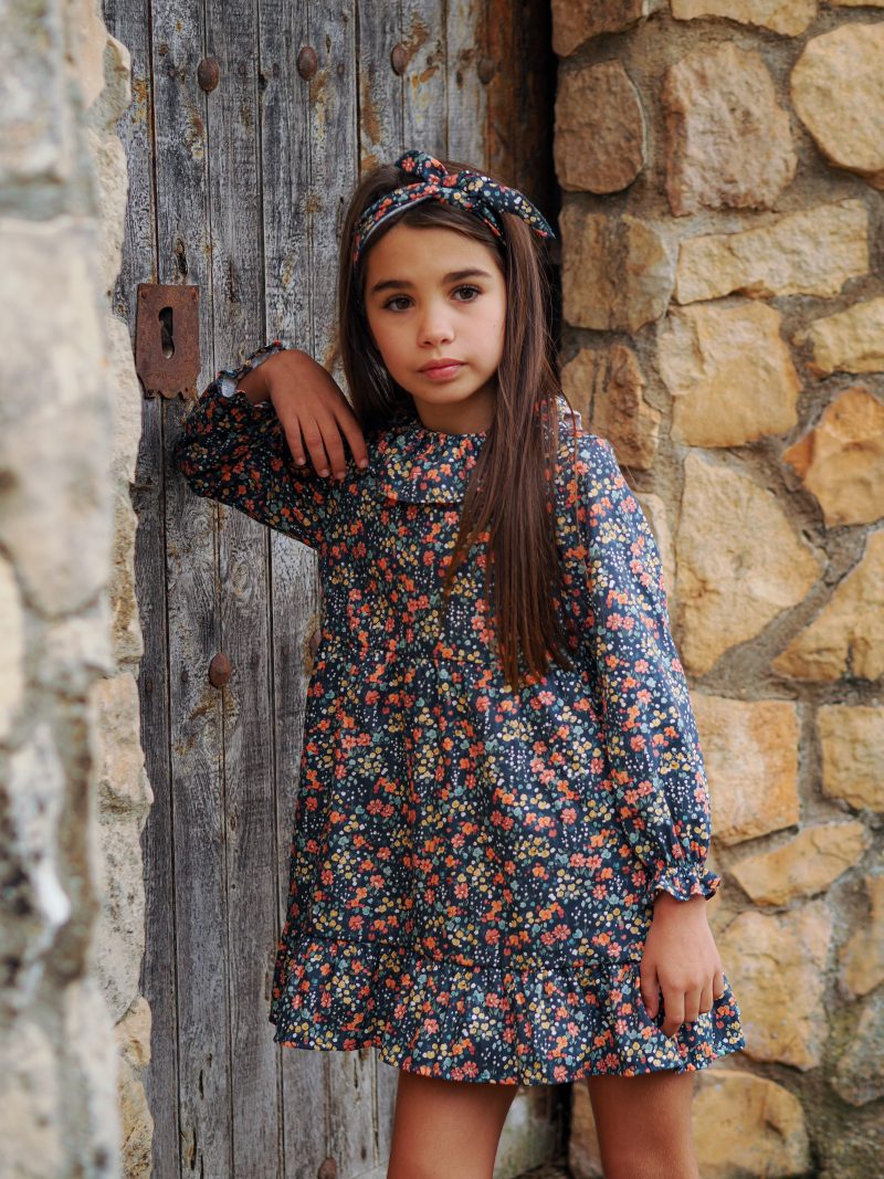 Vestido flores coral