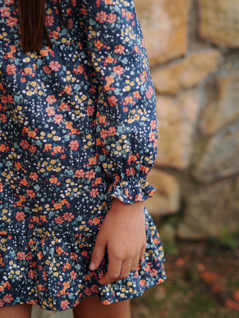 Vestido flores coral
