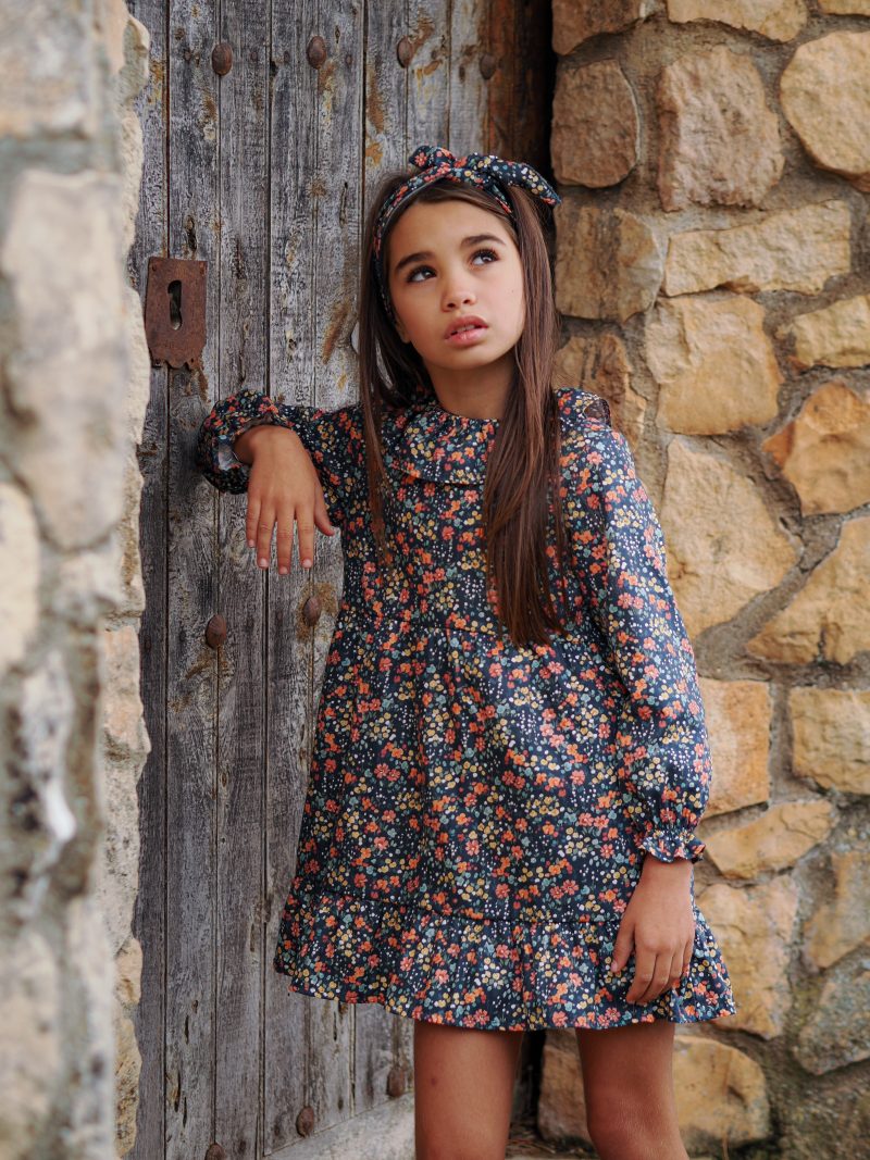 Vestido flores coral