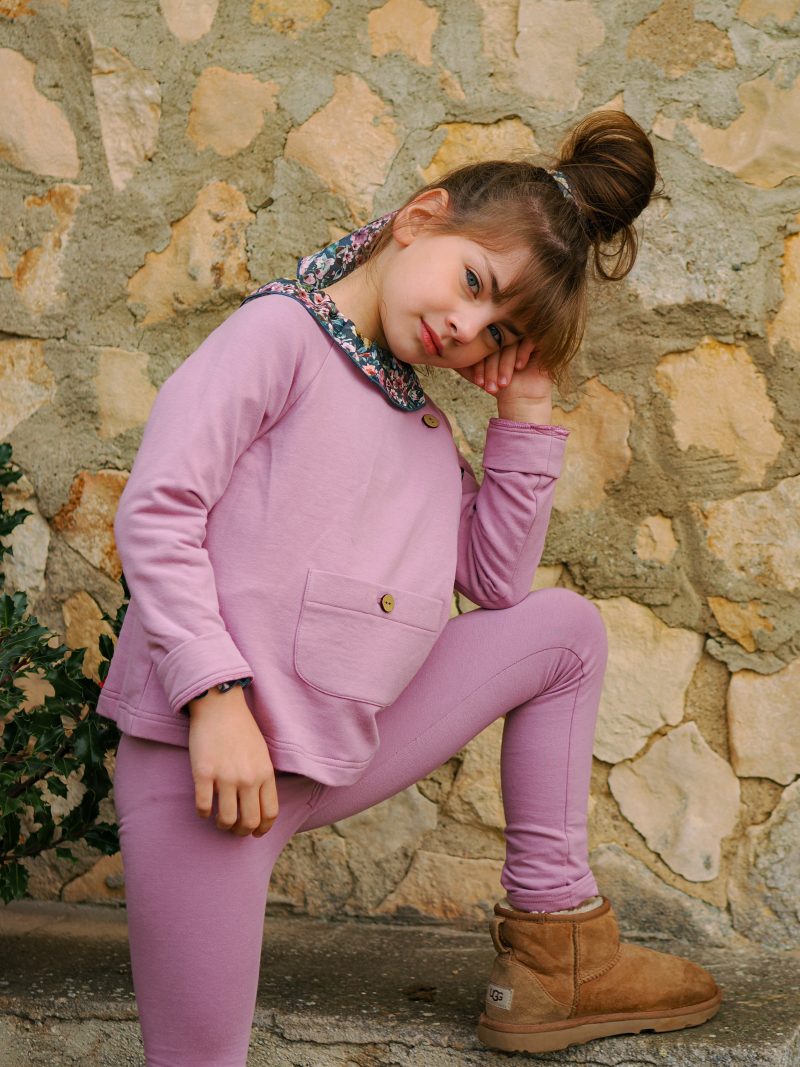 Sudadera con botones amatista
