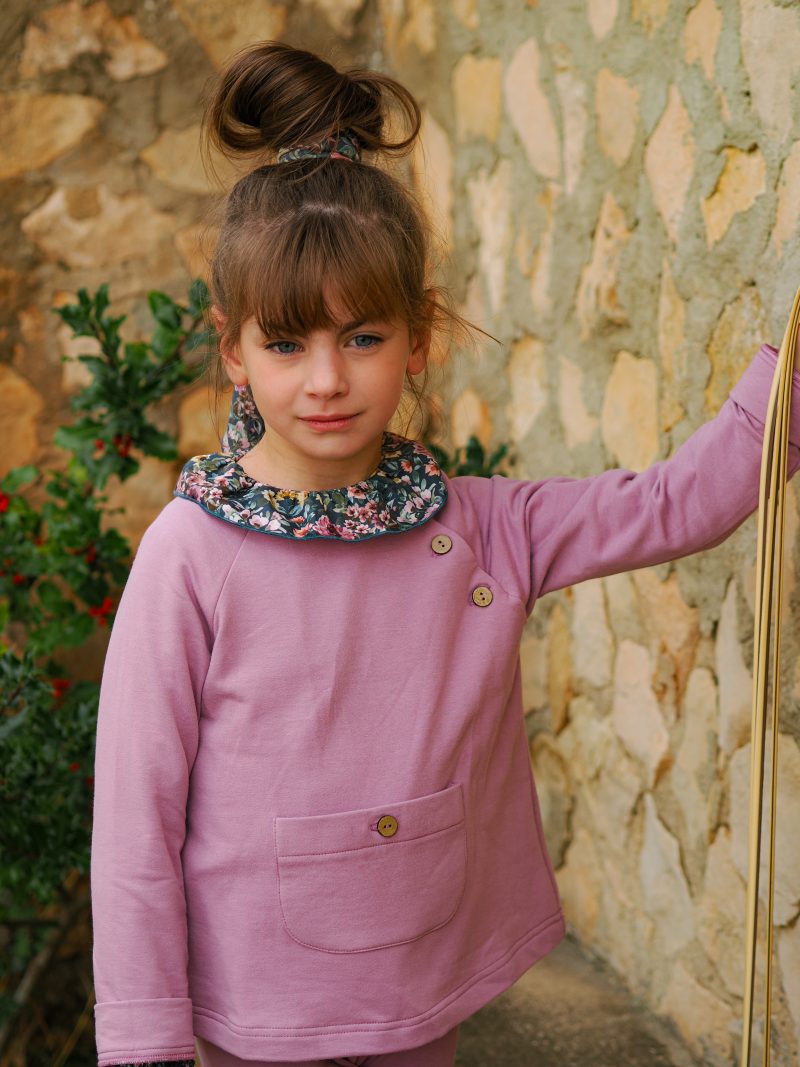 Sudadera con botones amatista