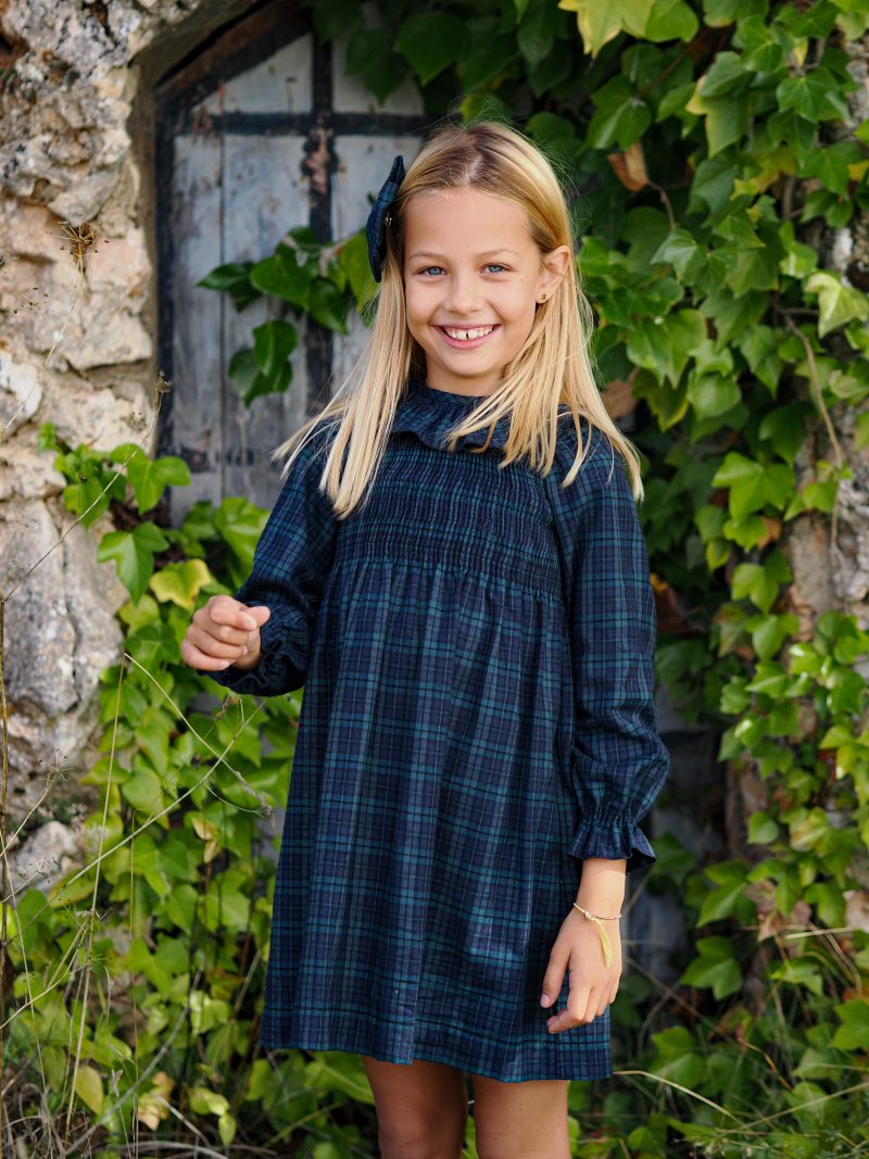 Vestido tartán marino