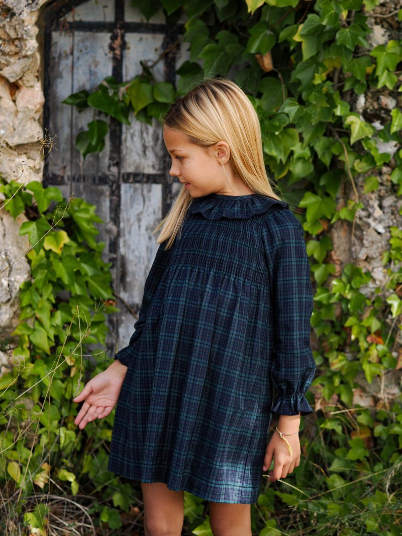 Vestido tartán marino