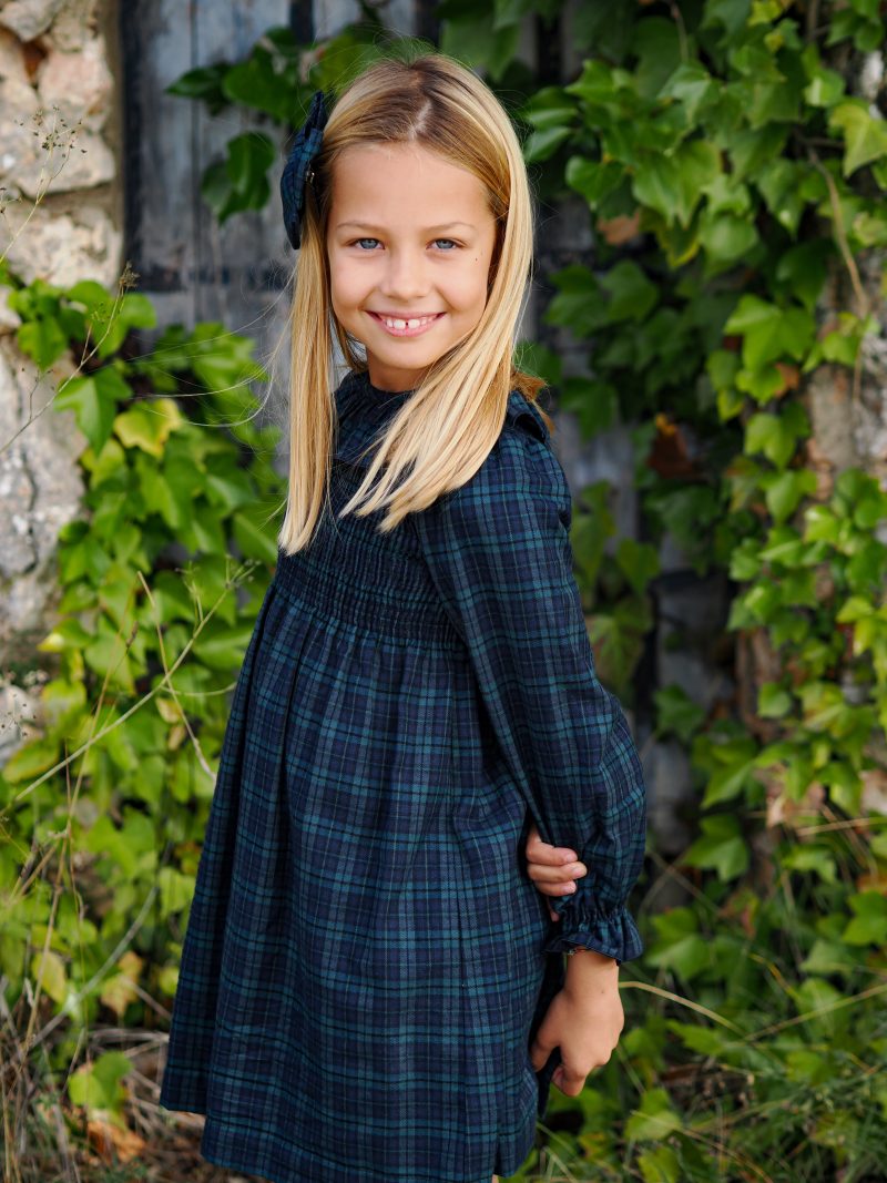 Vestido tartán marino
