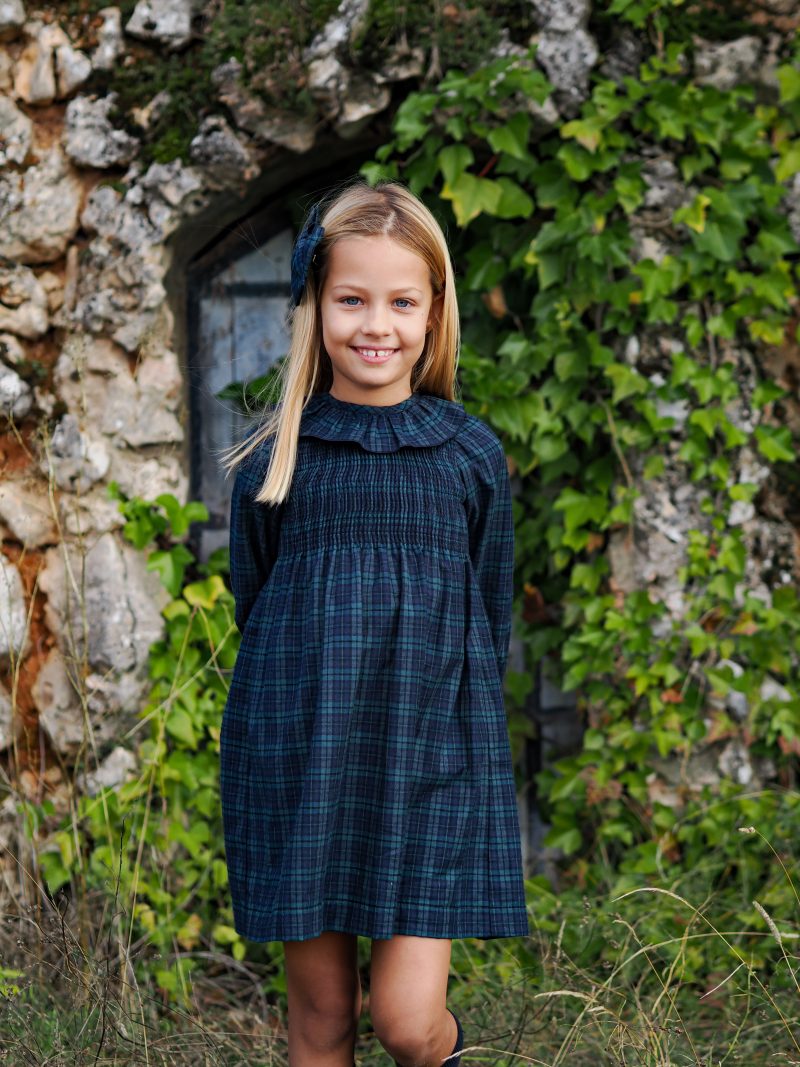 Vestido tartán marino