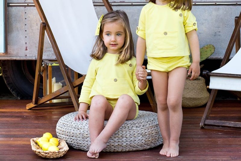 Sudadera con botones limón
