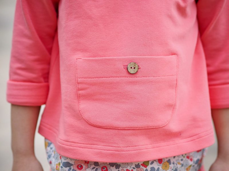 Sudadera botones coral