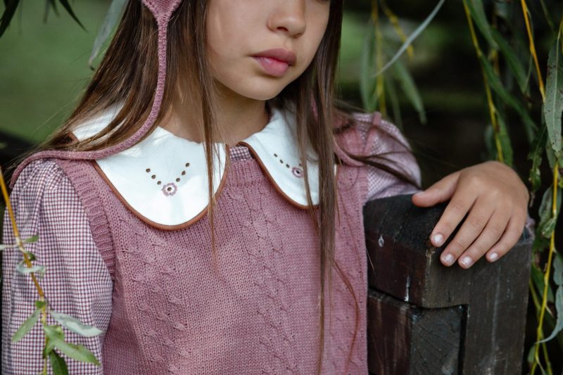 Blusa mini vichy bordada