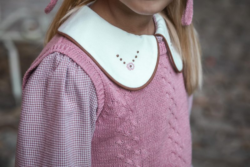Blusa mini vichy bordada