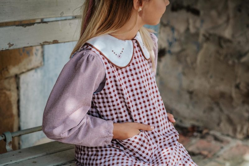 Blusa mini vichy bordada