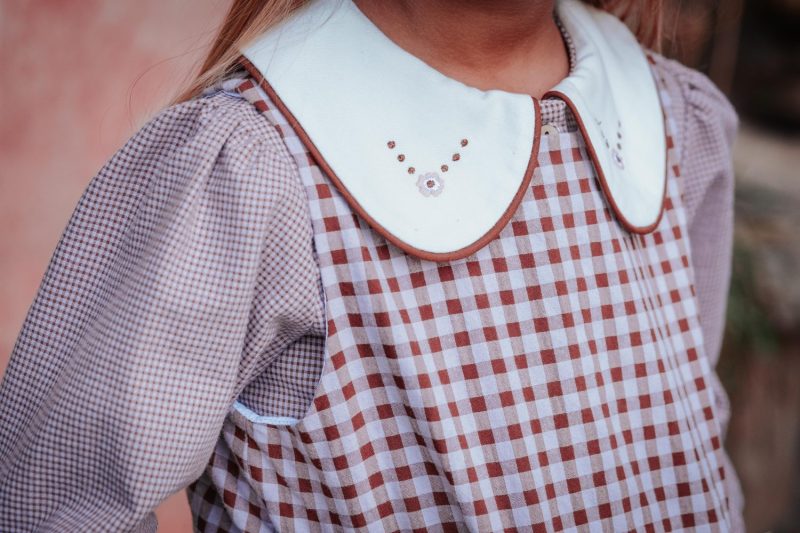 Blusa mini vichy bordada